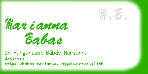 marianna babas business card